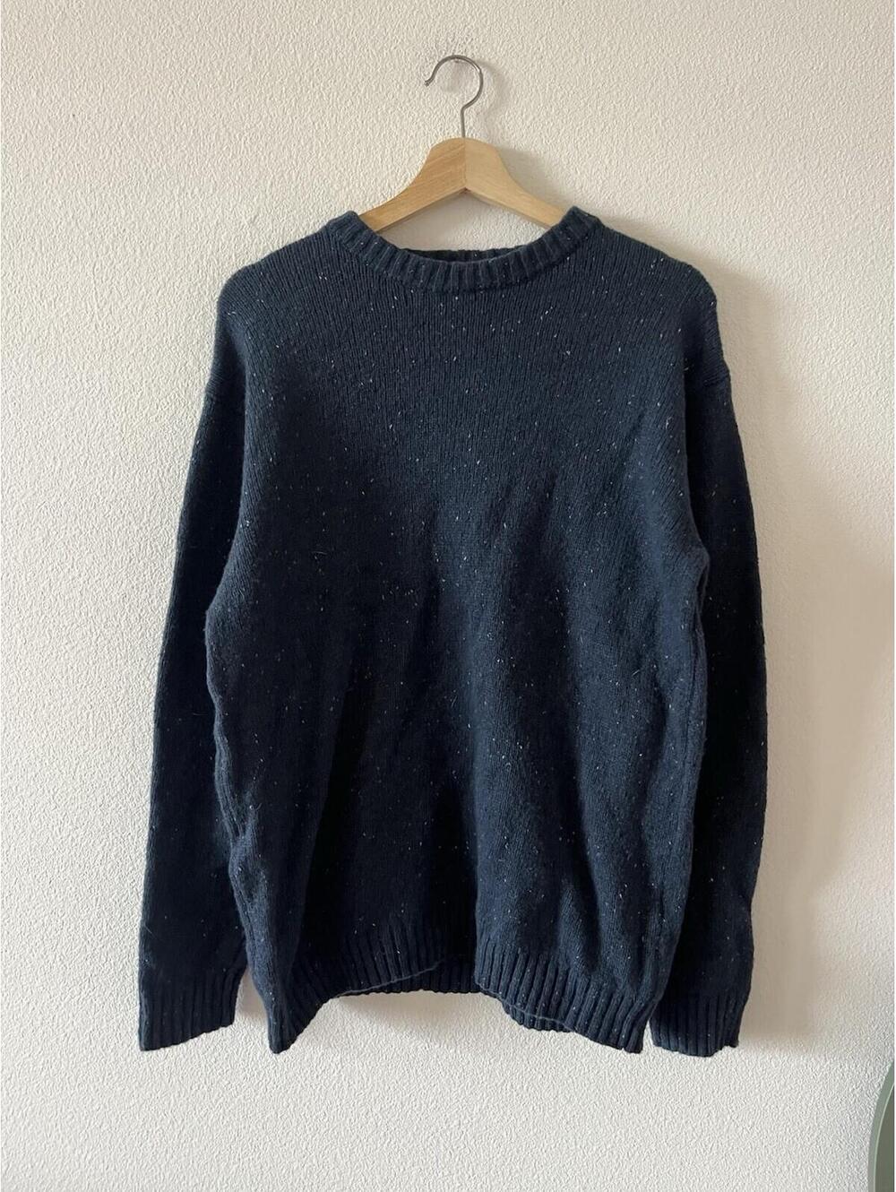 Line of Trade Speckled Knit Crew Sweater L
